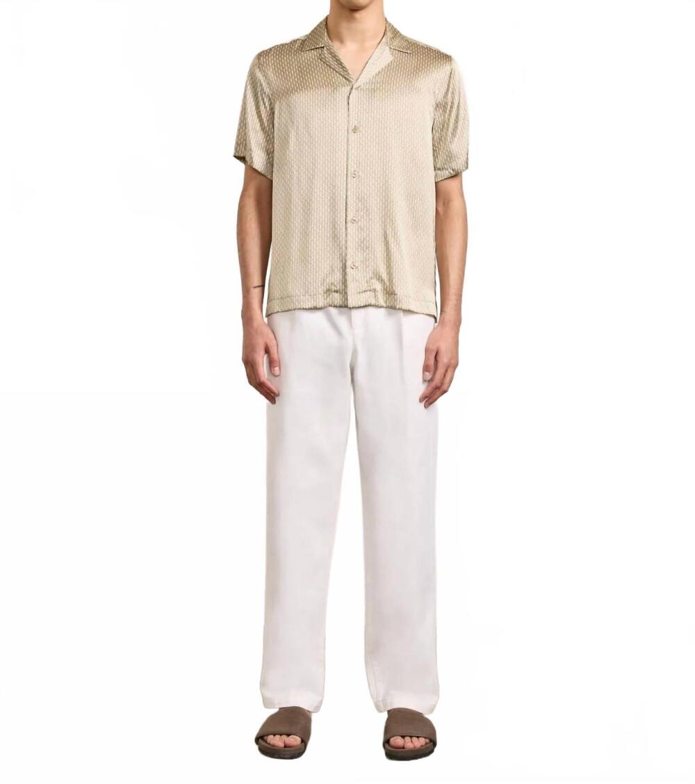 NEW FRESCOBAL CARIOCA roberto silk shirt in dried moss